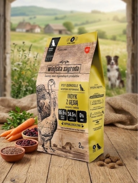 Karma sucha dla psa INDYK z GĘSIĄ 2 kg