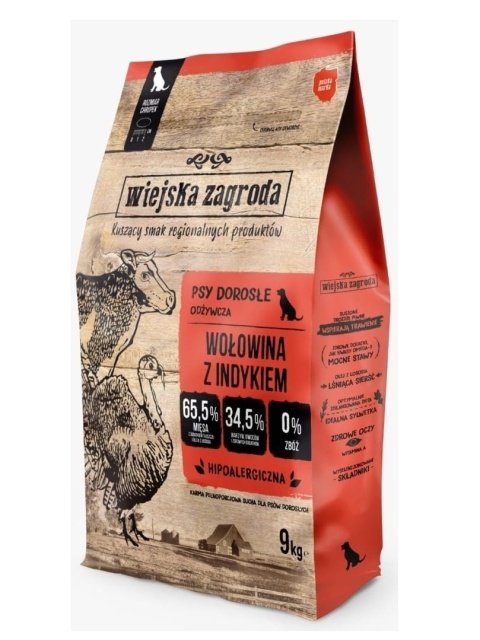 Karma sucha dla psa Wołowina z indykiem L 9 kg